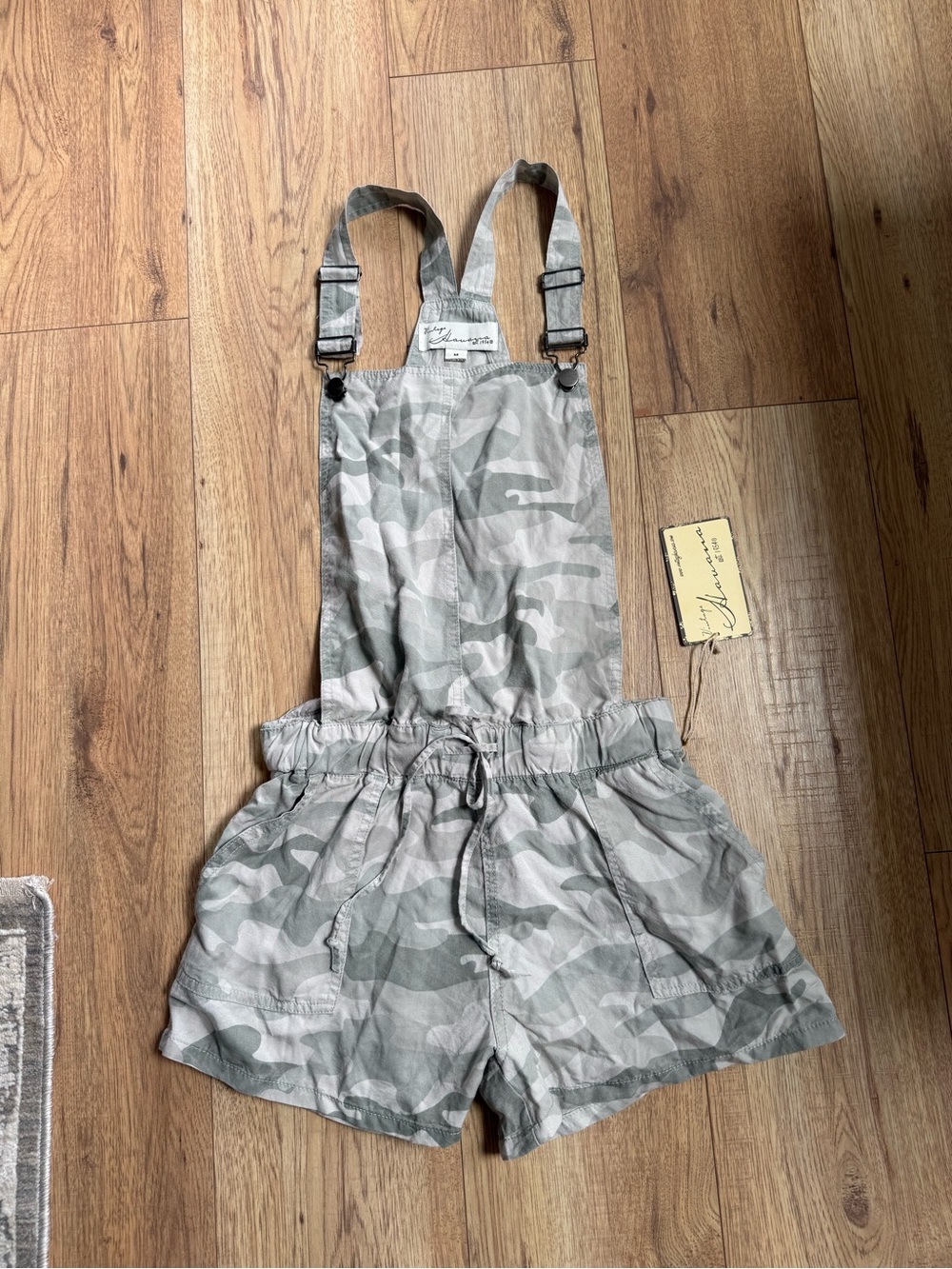 NWT Vintage Havana Green Camo Short Overalls Romper